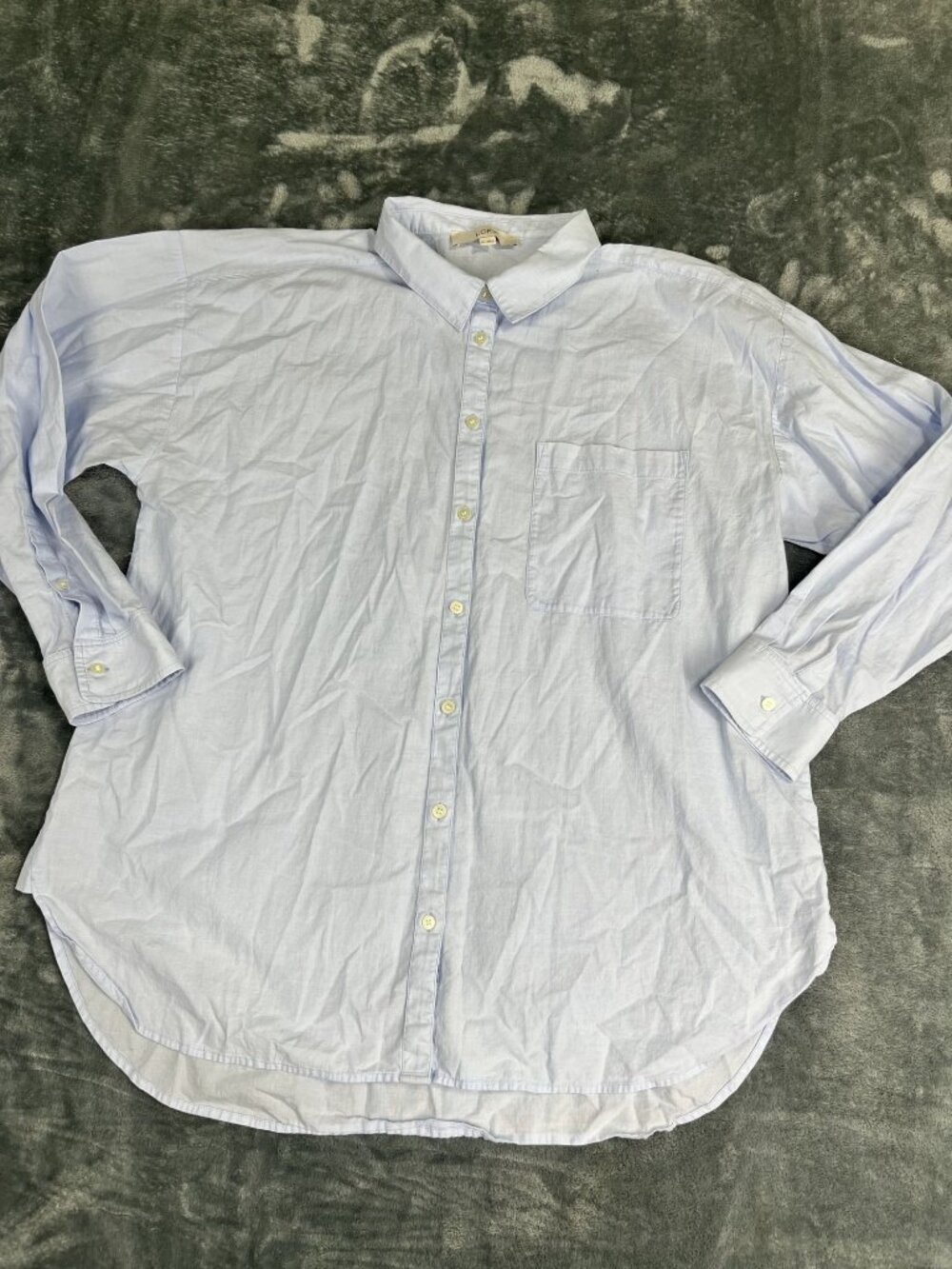 Loft Womens Light Blue Button-Up Long Sleeve Shirt XL